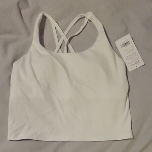 White Strappy Crop Top With Built-in Bra